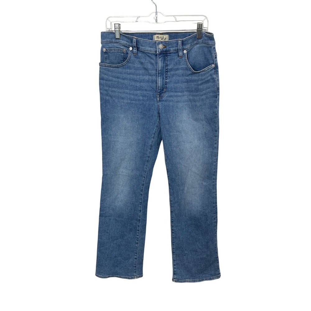 Madewell Kick Out Full-Length Jeans Women 30 Blue High Rise Flare DM7443
